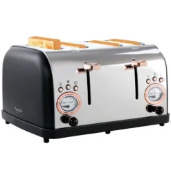 MegaChef 4 Slice Wide Slot Toaster With Variable Browning In Black And Rose Gold -Kitchen Appliances GUEST 44be8a2b c8e1 4dda b627 7d2f772d274a