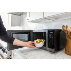 Panasonic .9 Cu Ft Microwave - Black Stainless Steel - NN-SB438: Countertop Small Microwave Oven, 900W, 10 Programs -Kitchen Appliances GUEST 45626935 7dde 4030 b9ae 15721af34829