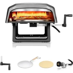 NutriChef 360° Portable Oven With Rotating Pizza Stone - Black -Kitchen Appliances GUEST 46118cdf 4646 42f4 8536 ab2a168bb718