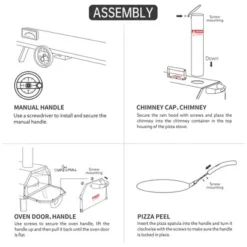 CuisinSmart Pizza Oven Portable 12" Outdoor Wood Fired Pizza Oven With Built-in Thermometer Stainless Steel Pizza Stove For Outside Camping Picnics -Kitchen Appliances GUEST 4649a0c4 1093 4fd3 bd3f 76a4543f48ec