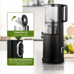 Masticating Juicer, 5.2 In Feed Chute For Whole Fruits &Vegetables,200W Slow Cold Press Juicer, 7-Stage Masticating,Dual Anti-Clog Filters,BPA Free -Kitchen Appliances GUEST 465269a2 a66d 43f4 ac60 60ceb04c87ee