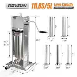 ROVSUN 15LBS/7L Manual Sausage Stuffer With Two Speed & 5 Stuffing Tubes For Commercial And Home -Kitchen Appliances GUEST 466cbf49 e19f 462a 986b 89439aff3081
