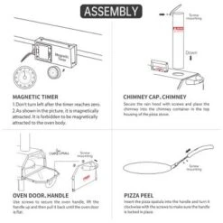 Outdoor 12" Automatic Rotatable Pizza Ovens Portable Stainless Steel Wood Fired Pizza Maker With Built-in Thermometer Pizza Cutter Carry Bag -Kitchen Appliances GUEST 46d8aadb dd3b 42a8 8dcd c99a4a6b02a1
