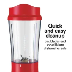 Hamilton Beach SingleServe Blender 51101RV: Personal Blender, 14 Oz Capacity, 175W, Dishwasher-Safe, Red -Kitchen Appliances GUEST 470bb5ec 7dc5 4cf0 b224 76c80444d98f