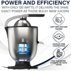 Eurolux 160W Premium Electric Stainless Steel Citrus Juicer, Quiet, Dishwasher-Safe, Pulp Control -Kitchen Appliances GUEST 47532b54 c5d2 4777 afa4 7417c0f2f5be