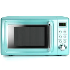 Costway 0.7Cu.ft Retro Countertop Microwave Oven 700W LED Display Glass Turntable Green/Black/Rose Gold/White -Kitchen Appliances GUEST 476513a9 8350 458d a69a 6216bcb120ed