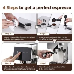 1350W 20 Bar Espresso Machines, Coffee Maker With Automatic Milk Frothing System, Steam Wand & Cup Warmer, LED Touchscreen, 41 OZ/1.2L Remove Tank -Kitchen Appliances GUEST 481c90f6 c8d8 42e4 a946 4624ac22d130