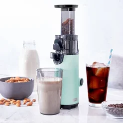 Dash Compact Cold Press Power Juicer - Aqua: Slow Juice Maker, Stainless Steel, 130W, 16oz Capacity, Hand Wash -Kitchen Appliances GUEST 496c089c 6c6c 457f ba53 5003d4adc887