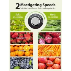 Aeitto Slow Juicer Cold Press Juicer, Quiet Juicer Machine With Triple Modes, Reverse Function, Easy To Clean, Black