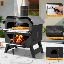 Tangkula 12" Outdoor Pizza Oven W/ Pizza Stone Pizza Peel & Oxford Cloth Cover -Kitchen Appliances GUEST 4b2f8f5b 8ba6 41bd 85aa af0fa8898274