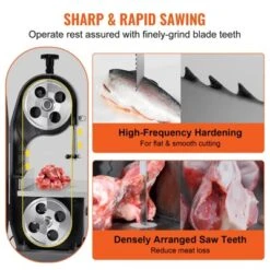 VEVOR Band Saw Blade, 65x0.63x0.02 Inch, 5 PCS/Pack Meat Bandsaw Blades For Replacement, Carbon Steel Blade, Silver -Kitchen Appliances GUEST 4b6b7ea2 ba92 40fc 86f4 b691ad5f5d40