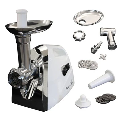 Megachef Automatic Meat Grinder - White: 1200W Food Processor, Stainless Steel, Dices & Minces, BPA-Free, 16 Volume Capacity 1 Megachef Automatic Meat Grinder - White: 1200W Food Processor, Stainless Steel, Dices & Minces, BPA-Free, 16 Volume Capacity