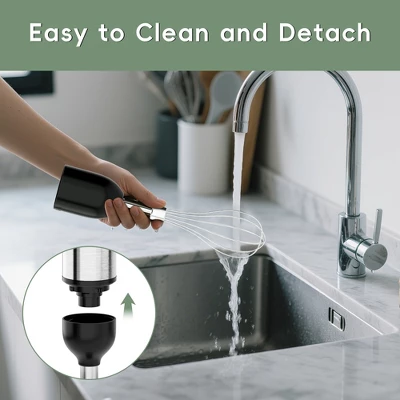 WHALL Cordless Hand Blender, 5-in-1 Immersion Blender With 2000mAh Battery, Beaker, Chopper, Whisk, Milk Frother, BPA-Free, Dishwasher Safe 4 WHALL Cordless Hand Blender, 5-in-1 Immersion Blender With 2000mAh Battery, Beaker, Chopper, Whisk, Milk Frother, BPA-Free, Dishwasher Safe - Image 4