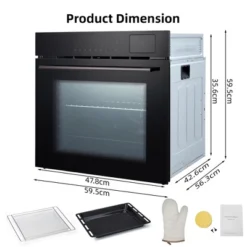 Wall Oven- 24 Inch 2.5Cu. Ft Convection Electric Oven With Multiple Cooking Functions, Touch Control, Safety Lock, 3D Heating, Stainless Steel 13 Wall Oven- 24 Inch 2.5Cu. Ft Convection Electric Oven With Multiple Cooking Functions, Touch Control, Safety Lock, 3D Heating, Stainless Steel -Kitchen Appliances GUEST 4d10c8eb f39d 4ef7 bc9e 4956ed14f742