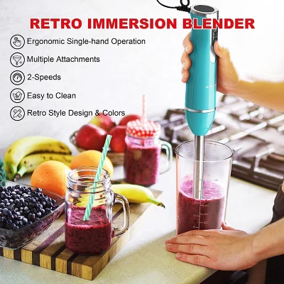 Galanz 2 Speed Multi-Function Retro Immersion Hand Blender In Bebop Blue 2 Galanz 2 Speed Multi-Function Retro Immersion Hand Blender In Bebop Blue - Image 2