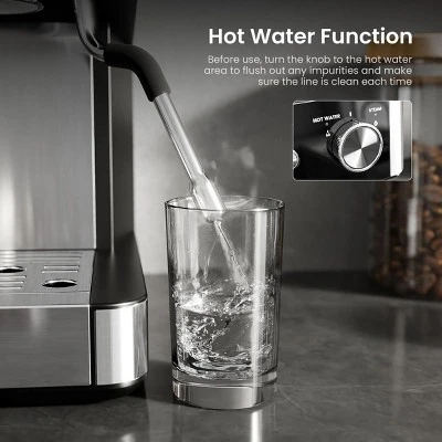 Kismile 15 Bar Espresso Machines With Grinder, Professional Espresso Maker With Removable Water Tank, Milk Frother Steam Wand 7 Kismile 15 Bar Espresso Machines With Grinder, Professional Espresso Maker With Removable Water Tank, Milk Frother Steam Wand - Image 7