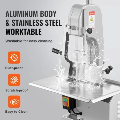 VEVOR Commercial Electric Meat Bandsaw, 650W Stainless Steel Countertop Meat Sawing Machine, Workbench 12.4" X 18.1", Silver 5 VEVOR Commercial Electric Meat Bandsaw, 650W Stainless Steel Countertop Meat Sawing Machine, Workbench 12.4" X 18.1", Silver - Image 5