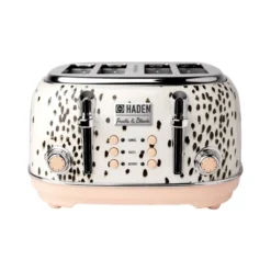 Haden Margate Poodle & Blonde Stainless Steel 4 Slice Toaster With Wide Slots, 6 Browning Control, And Removable Crumb Tray, Pale Pink/Chrome -Kitchen Appliances GUEST 4fbd4377 83c3 432e b4dc c568ee9773ea
