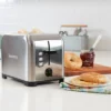 Kenmore 2-Slice Toaster Wide Slot Bagel/Defrost - Stainless Steel: Cool Touch, Crumb Tray, 850W, Silver