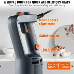 VEVOR Commercial Immersion Blender, 750W 12" Heavy Duty Hand Mixer, Variable Speed Kitchen Stick Mixer With 304 Stainless Steel Blade -Kitchen Appliances GUEST 51074f93 d569 43b6 91e7 b0f6943f8479