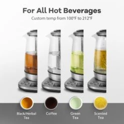 Mecity Electric Tea Kettle - 1.7L Glass, Temp Control, Preset Programs, Removable Infuser, 1200W -Kitchen Appliances GUEST 514c1c2a edd8 4162 a6d0 466c69cfe81e