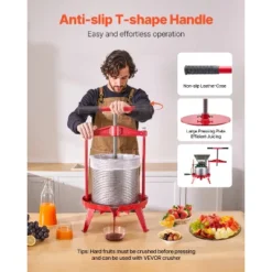 VEVOR 3.69 Gal/14L Fruit Wine Press, Stainless Steel Basket, Manual Juice Maker, Cider Apple Grape Tincture Making Press, Red -Kitchen Appliances GUEST 51ded648 f74e 4846 adc0 49fa627a546f