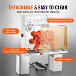 VEVOR Commercial Orange Juicer Machine, 120W Automatic Juice Extractor, Stainless Steel Orange Squeezer For 20 Oranges Per Minute -Kitchen Appliances GUEST 52180e88 79d9 4d26 873e 79b9c0b37948