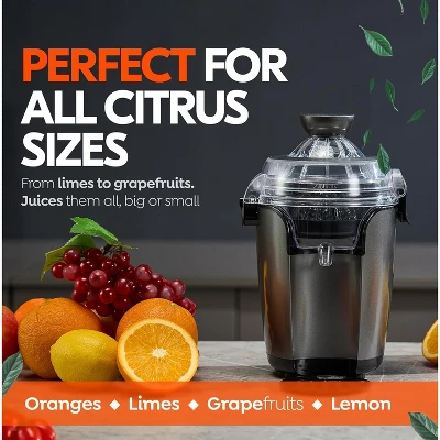 Eurolux Hands-Free Electric Citrus Juicer, Powerful Motor, Easy To Clean, Gray 2 Eurolux Hands-Free Electric Citrus Juicer, Powerful Motor, Easy To Clean, Gray - Image 2