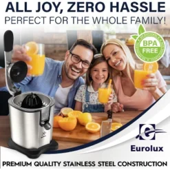 Eurolux 300W Citrus Juicer Power Pro– Stainless Steel, Quiet, Dishwasher Safe, Anti-drip Spout -Kitchen Appliances GUEST 539bd475 0b55 4e3c 9028 14de34dc04a6