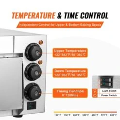 VEVOR Commercial Pizza Oven Countertop, 16" Single Deck Layer, Stainless Steel Electric Pizza Oven With Stone And Handle, Multipurpose Pizza Maker -Kitchen Appliances GUEST 53a4a1d8 f019 4be6 b53e cec10e7f2e4b