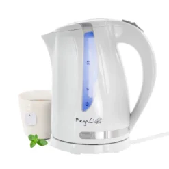 MegaChef 1.7Lt. Plastic Electric Tea Kettle- White -Kitchen Appliances GUEST 53c31598 d9e3 4a89 b823 9673a34c3b31