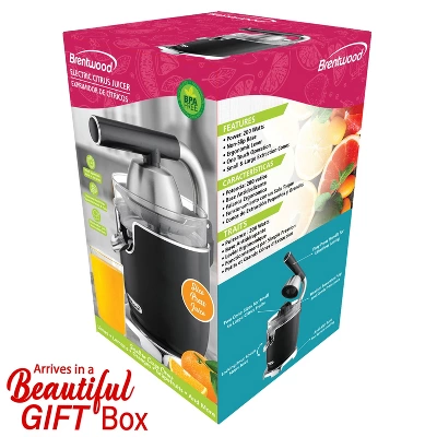 Brentwood 200-Watt 1-Speed Electric Citrus Juicer With 2 Cones And Stainless Steel Lever 1 Brentwood 200-Watt 1-Speed Electric Citrus Juicer With 2 Cones And Stainless Steel Lever
