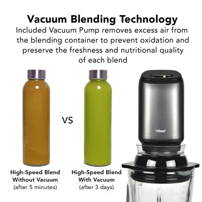 Tribest Glass Personal Blender With Vacuum – Silver 1 Tribest Glass Personal Blender With Vacuum – Silver