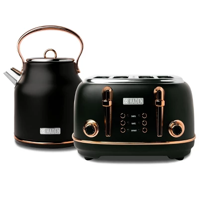 Haden Heritage 4 Slice Wide Slot Stainless Steel Toaster Bundled With 1.7 Liter Stainless Steel Electric Water Kettle, Black & Copper 6 Haden Heritage 4 Slice Wide Slot Stainless Steel Toaster Bundled With 1.7 Liter Stainless Steel Electric Water Kettle, Black & Copper - Image 6