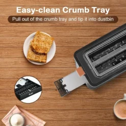 Mecity 4-Slice Long Slot Toaster - Stainless Steel, 1300W, 6 Browning Settings, With Warming Rack & Removable Crumb Tray -Kitchen Appliances GUEST 5885d010 1709 43b4 b74e 28831f28a4cd