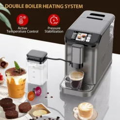 Garvee Fully Automatic Espresso Coffee Machine,20 Bar Espresso With Milk Frother And Adjustable Espresso Bean Grinder, 1.5L Serve With Touch Screen -Kitchen Appliances GUEST 588a8fd8 2b5d 4e4f 942f 9c0f9d514d28