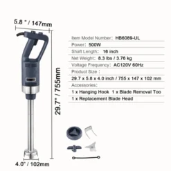 VEVOR Commercial Immersion Blender, 500W Heavy Duty Hand Mixer, 16 Inch Stepless Variable Speed Mixer With Stainless Steel Blade, Black 14 VEVOR Commercial Immersion Blender, 500W Heavy Duty Hand Mixer, 16 Inch Stepless Variable Speed Mixer With Stainless Steel Blade, Black -Kitchen Appliances GUEST 589973b4 6442 4ac8 b5c8 4bebbcf6761e