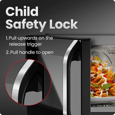 Chefman MicroCrisp 0.8 Cu. Ft. Microwave And Convection Oven 1800W – Black 7 Chefman MicroCrisp 0.8 Cu. Ft. Microwave And Convection Oven 1800W – Black - Image 7