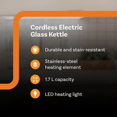 Complete Cuisine CC-EK-1000 Standard Electric Kettle, Electric Tea Kettle With Stainless-Steel Heating Element, 1.7 Liters 3 Complete Cuisine CC-EK-1000 Standard Electric Kettle, Electric Tea Kettle With Stainless-Steel Heating Element, 1.7 Liters - Image 3