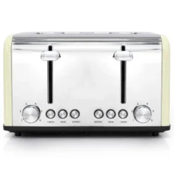 Redmond 4-Slice Extra Wide Slot 1650W Stainless Steel Toaster In Cream