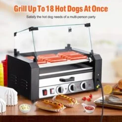 Hot Dog Roller - 7 Rollers, 18 Hot Dogs Capacity, Stainless Sausage Grill Cooker -Kitchen Appliances GUEST 5bcf8122 4f0c 4138 b017 b9e21523f17c