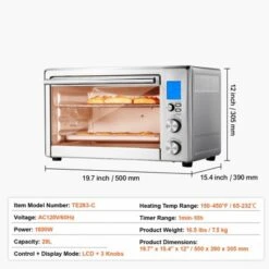VEVOR 10-IN-1 Convection Oven, 28L/29.6Qt Multifunctional Conventional Oven Countertop, 1800W 4-Tier Toaster With Front Glass Door -Kitchen Appliances GUEST 5c5b277a ab47 43e7 8726 caea8b46cc20