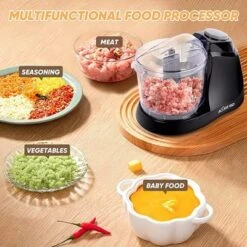 Aemego Mini Food Processor 12oz Meat &Vegetable Electric Food Chopper Black -Kitchen Appliances GUEST 5cf4216f 4ba9 4432 b411 de0905965d16