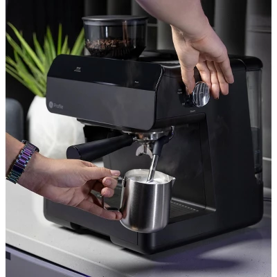 GE Profile Semi Automatic Stainless Steel Espresso Maker And Frother Black: Electric Coffee Machine, 1450W, 10 Cup Capacity 2 GE Profile Semi Automatic Stainless Steel Espresso Maker And Frother Black: Electric Coffee Machine, 1450W, 10 Cup Capacity - Image 2