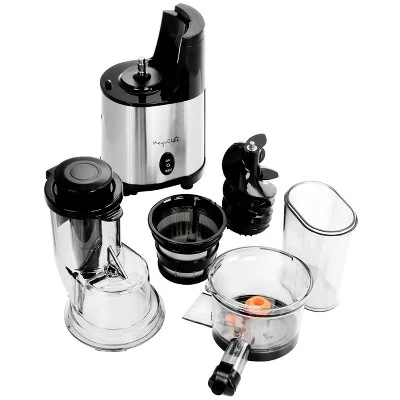 MegaChef Pro Stainless Steel Slow Juicer: Silver Electric Juice Maker, 200W, Dishwasher-Safe, 2L Capacity, 1 Speed 1 MegaChef Pro Stainless Steel Slow Juicer: Silver Electric Juice Maker, 200W, Dishwasher-Safe, 2L Capacity, 1 Speed