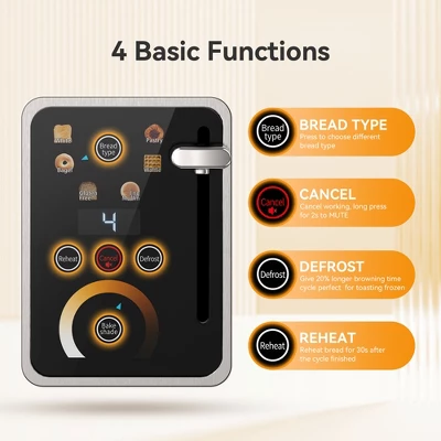 WHALL 2 Slice Toaster, Touchscreen Toasters 2 Slice Wide Slot, Stainless Steel Bread Toaster For Bagel & More, Smart Toaster Kitchen Deal 2 WHALL 2 Slice Toaster, Touchscreen Toasters 2 Slice Wide Slot, Stainless Steel Bread Toaster For Bagel & More, Smart Toaster Kitchen Deal - Image 2