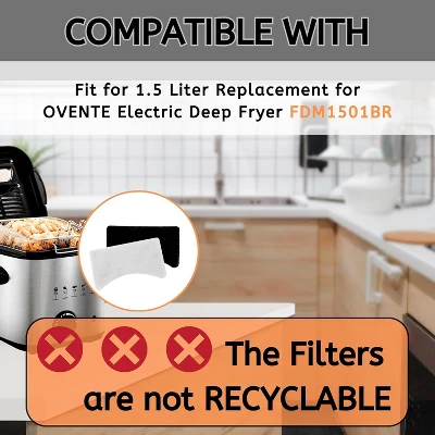 Nispira FDM1501BR Charcoal Oil Vapor Air Fryer Replacement Filters For OVENTE 1.5 Liter Electric Deep Fryer, 6 Packs 3 Nispira FDM1501BR Charcoal Oil Vapor Air Fryer Replacement Filters For OVENTE 1.5 Liter Electric Deep Fryer, 6 Packs - Image 3