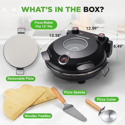 NutriChef Countertop Electric Pizza Maker With Dual Temperature Controls 2 NutriChef Countertop Electric Pizza Maker With Dual Temperature Controls - Image 2