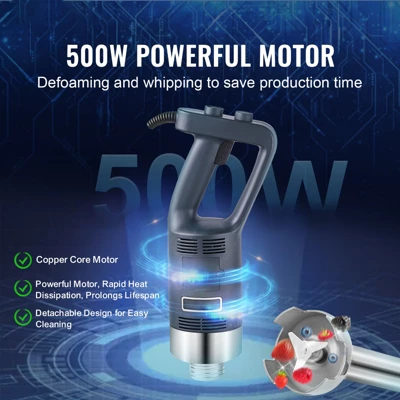 VEVOR Commercial Immersion Blender, 500W Heavy Duty Hand Mixer, 16 Inch Stepless Variable Speed Mixer With Stainless Steel Blade, Black 2 VEVOR Commercial Immersion Blender, 500W Heavy Duty Hand Mixer, 16 Inch Stepless Variable Speed Mixer With Stainless Steel Blade, Black - Image 2
