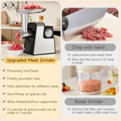 Topteng Meat Grinder, Stand Mixer With 3 Blades, Sausage Stuffer Tube & Kubbe Kit 19 Topteng Meat Grinder, Stand Mixer With 3 Blades, Sausage Stuffer Tube & Kubbe Kit -Kitchen Appliances GUEST 5f449ce1 c17b 4b3a acef da092f26d8d0